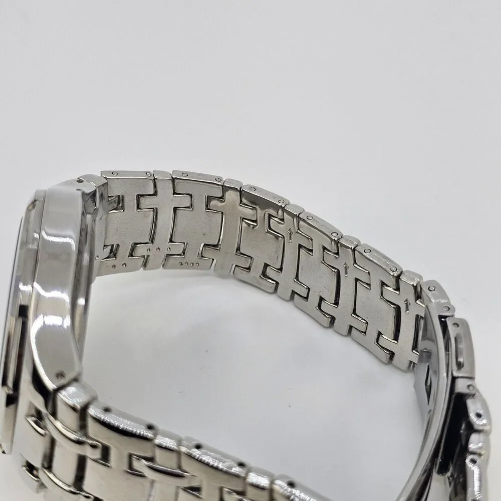 Chrome Men's Watch 42MM‎ Black Dial Gray Case Bracelet Band 7.5